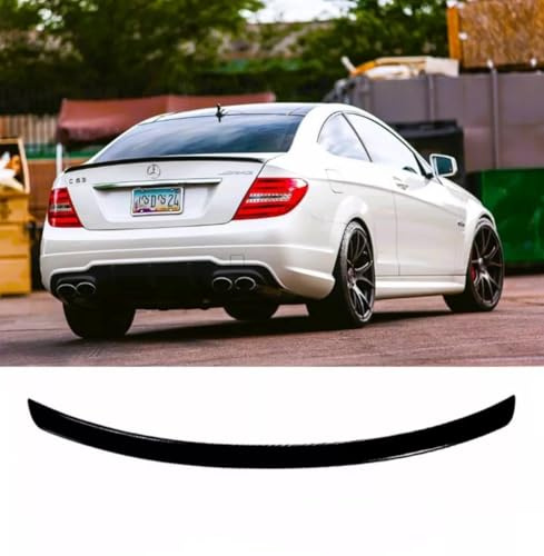 For Auto Perfectionists UK Rear Boot Spoiler Lip Wing Compatible With Mercedes C Class Coupe W204 2011-2015 Body Kit ABS Gloss Black