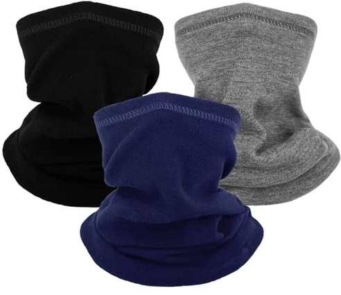 Lifwimner 3er Loop-Schal Kinder, Winter Halswärmer für Kinder - Winddicht Ski Maske für Outdoor Skifahren Radfahren (Schwarz Grau Marine)