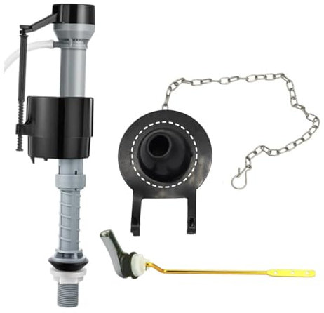 Sharplace Füllventil für Toilettenspülkasten, Toilettenspülkastenteil, höhenverstellbar, universelles Toiletteneinlassventil für Toilettenspülkästen mit, Schwarz T4201