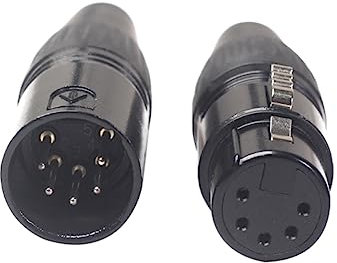 HOMSFOU 1paar Pin Adapter Für Audioverbindungen Männlich Zu Weiblich Silberbeschichteter Kupferstecker Für Mikrofone -kabel Und Für Selbstmontage Schwarz