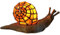 Bieye Land Schnecke Tiffany Stil Buntglas Akzent Tischlampe für Home Decor (Orange, 10 T x 5 B x 5 H)