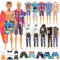22 Sommer Fashion Kleidung und Zubehör Kompatibel mit 12 Zoll Kenn Puppen, Enthält 7 Bekleidung 7 Paar Hosen 5 Paar Schuhe 1 Surfbrett 1 Brille 1 Tasche, 7 Sets Kleidung Strandsport + Casual Style