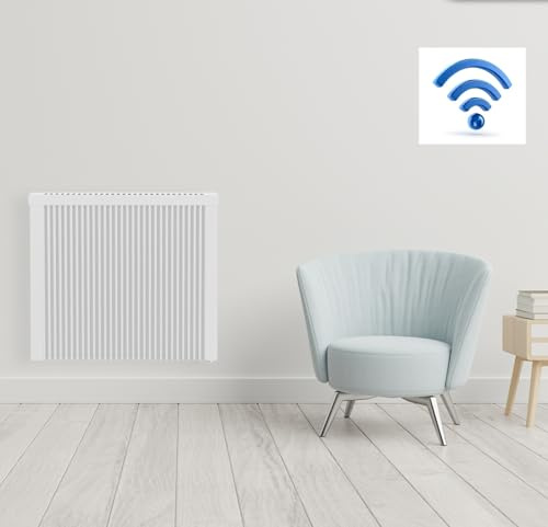 anapont Premium Elektroheizung mit Schamotte-Speicher | Elektrischer Heizkörper mit Thermostat | App-Steuerung | Flächenspeicherheizung | 1300 Watt | 630 × 680 mm | Made in Germany