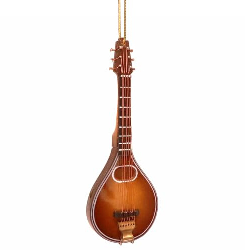 Dselvgvu 4.69 Wooden String Miniature Mandolin Hanging Ornament Mini Musical Instrument Replica Music Birthday Gifts Holiday Tree Home Decoration Display Ornament Model (4.69 Mandolin)