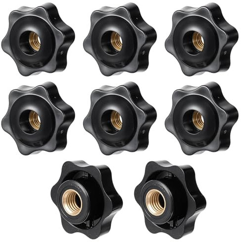 8 Stück Sterngriffmutter M8, Stern Muttern, Schwarz Sternform Kopf Klemmmutter, Rändelschraube mit Innengewinde