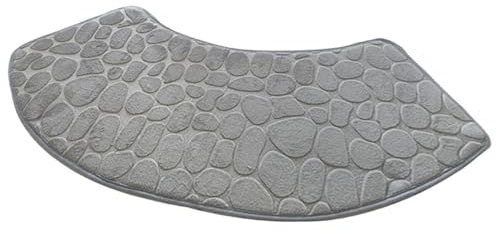 Curved Shower Mat, Curved Bath Rug 39x16 inch, Bath Mat, Corner Floor Carpet for Shower