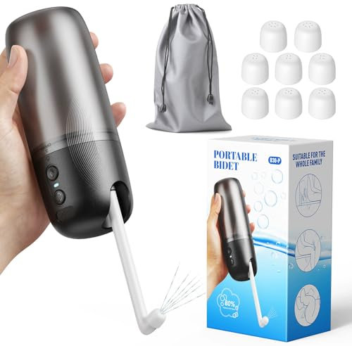 Portable Travel Bidet, 230ml Electric Bidet Sprayer, 3 Modes Electric Perineal Bottle with 9 Nozzles for Personal Hygiene, Postnatal Care, Perineal & Hemorrhoid, Baby Wash