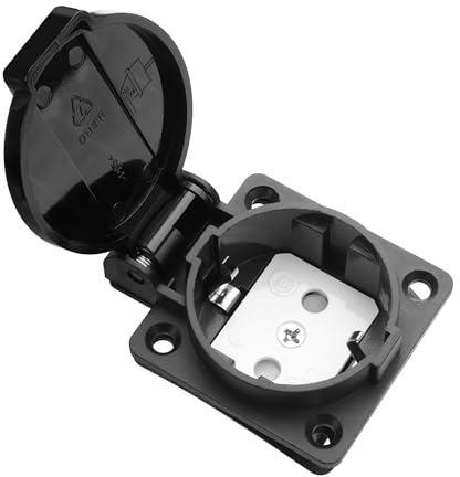 YAODHAOD Steckdose Wasserdicht 50x50mm mit Klappdeckel,IP55 2P+E Aufputz 250V 16A,für Außenbereich Garten Stromversorgung von Stromfiltern medizinischen Geräten Lichthaltern usw