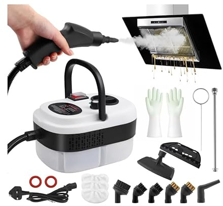 Dampfreiniger Handgerät 2500W, Tragbarer Dampfreiniger zum Reinigen, schneller Autodampfreiniger zum Aufheizen, Mehrzweckdampfreiniger für zu Hause, Grill mit 6 Dampfstufen