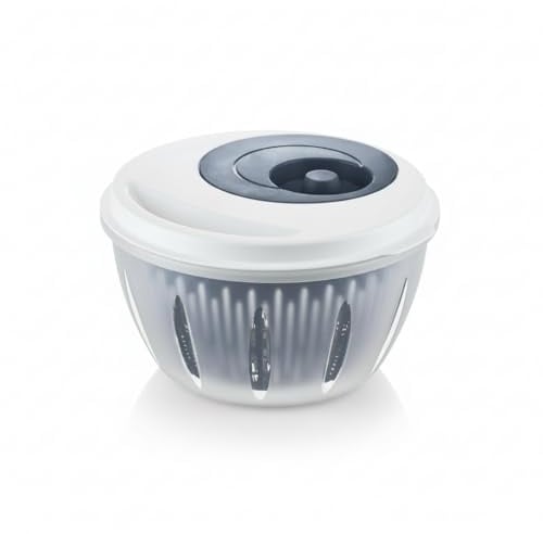 Hausleben Salatschleuder 4,5L BPA-frei – Salatspinner mit Deckel, Abtropfsieb & Schüssel – 3-in-1 Salatschüssel Set zum Waschen und Trocknen von Salat, Gemüse & Kräutern (Blau)