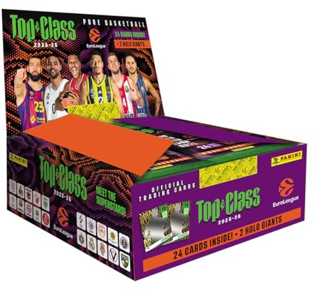 Panini 2025-26 EuroLeague Top Class Official Card Collection (Fatpack Box mit 10 Fatpacks)