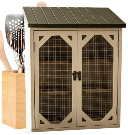 Wooden Egg Storage Cabinet Holds 12 Eggs - Vintage-style Egg Holder For Kitchen Worktops, Double Doors Deisgn, Rustic Farmhouse Eggs Display Rack For Home Kitchen Pantry Grocery Store