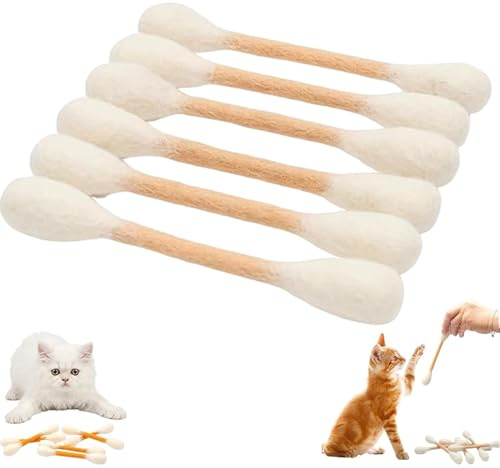 Riesiger Wattestäbchen Q-Tip Katzenspielzeug | 6 Stück Giant Qtip Cat Toy | Baumwollstäbchen mit Katzenminze | Kätzchen-Kauspielzeug beißen zum Zahnen | Interaktives Kätzchen-Kicker-Spielzeug