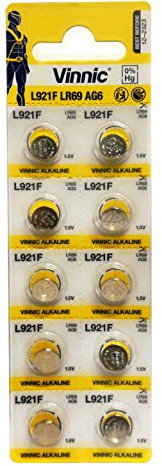 Starlet24 Vinnic Premium Button Cell Batteries 10x AG6, 171, 370, 371, SR920, LR920
