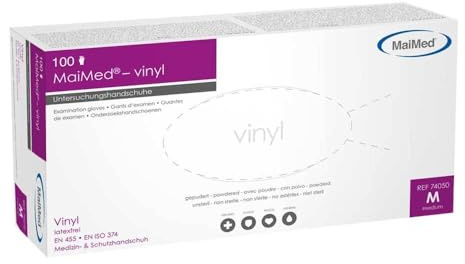 Maimed vinyl Unt.Handsch.unsteril gepudert Gr.M 100 St