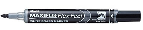 Pentel MWL5SBF-AX Maxiflo Flex-Feel Whiteboard-Marker Schwarz, 1 Stück