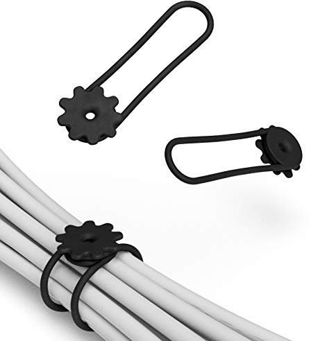 tizi Knubbi Keilriemen: 3 schwarze Kabel-Befestigungsclips. Bündelt bis zu 20 Kabel für einfache Kabel-Organisation.