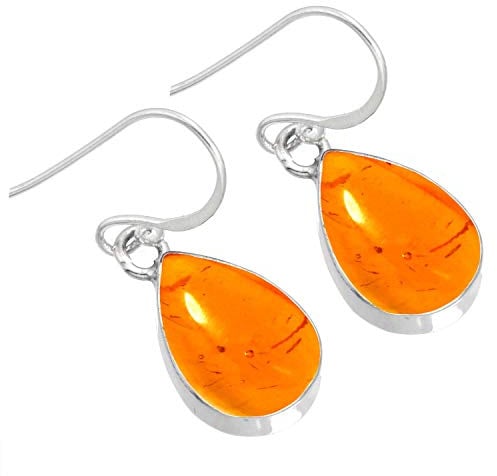 Echter 925 Sterling Silber Handgefertigter Schmuck Birnen Granat, Lapis, Achat, Kristall Natürlicher Edelstein Boho Tropfen Ohrhänger für Frauen