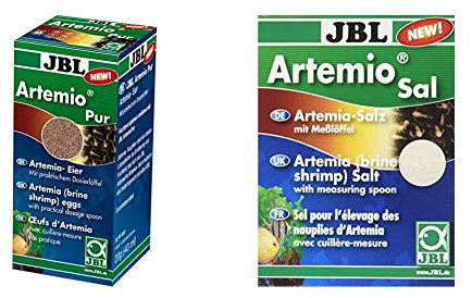 JBL ArtemioSal 30907 Eier zum Anmischen von Lebendfutter, Eier 40 ml & ArtemioSal 30906 Salz zum Anmischen von Lebendfutter, Pulver 230 g