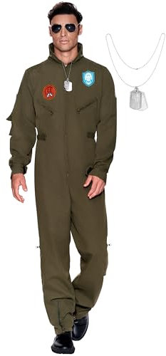Spooktacular Creations Disfraz de piloto de vuelo para adulto con accesorio para fiesta de Halloween (XL)