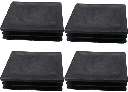 MroMax 100x100mm(3.94inch) Plastic Tubing Plug Square Post End Caps for Handrail Stair Newel Guardrail Tube Black 4Pcs