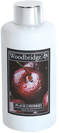 Woodbridge Nachfüllflaschen für deinen Diffuser - Black Cherries (200ml) - Fruchtiger Duft für Dein Zuhause in Einer recycleten Glasflasche mit Einer Duftdauer bis zu 6 Monate