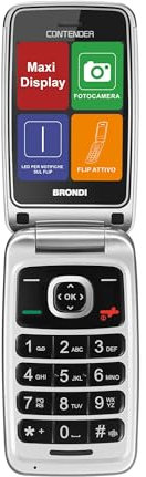 BRONDI Contender Telefono Cellulare GSM DUAL SIM con Tasti Grandi, Bianco