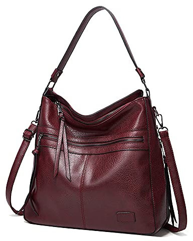 Coolives Borsa a Spalla Hobo Borsa a Mano con Tracolla da Donna in Pelle PU Vintage Elegant Bauletto Crossbody Viola