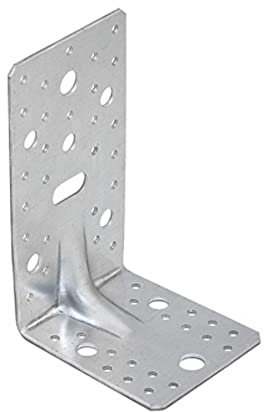 BRESKO 50-172mm Holzverbinder mit Sicke 172x105x90x3mm 10 Stk. VPE Winkel Bauwinkel mit Steg Montagewinkel Rippe Verzinkt Holzbau