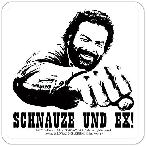 Blechwarenfabrik Braunschweig Bud Spencer Schnauze und Ex Bierdeckel aus Blech Mehrfarbig, Maße: 10cm x 10cm, DC02