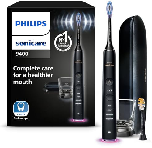 Philips Sonicare DiamondClean 9400 Sonic elektrische Zahnbürste mit App - HX9917/89, Schwarz