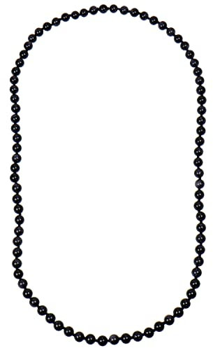 ELEDORO echte Edelstein Perlenkette Collier endlos geknotet 8mm Halskette 80cm lang (Blaufluss)