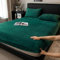 Boqingzhu Flauschige Plüsch Spannbettlaken 200x200cm Grün Dunkelgrün Fleece Flanell Cashmere Touch Spannbetttuch Winter Kuschelig Bettlaken für 25 bis 30cm Matraze