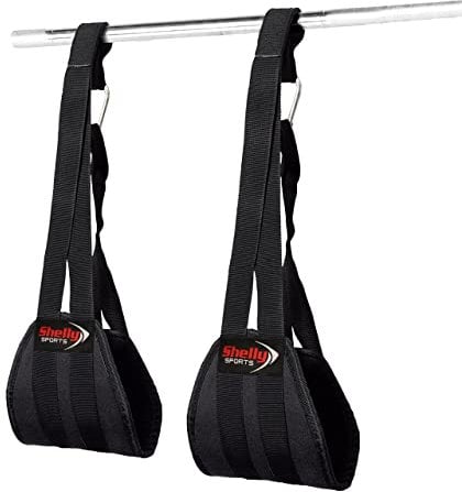 SHELLY Ab Slings Straps Premium Hanging Ab Straps for Abdominal Muscle Building Arm Support for Ab Workout Pull Up Bar Attachment Heavy Duty Carabiners, Hanging Leg Raiser Ab Workout Pullup (Black)