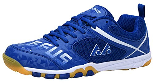 ZHENSI Tischtennisschuhe Herren Damen Indoor Court Schuhe Anti-Rutsch Leicht Atmungsaktiv Weicher Boden,Blau,39 EU