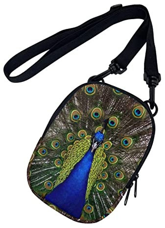 chaqlin Damen Herren Mini Geldbörse Crossbody Tasche Schulter Handtaschen Crossbody Handytaschen mit Tasche, Tier Pfau, Einheitsgröße