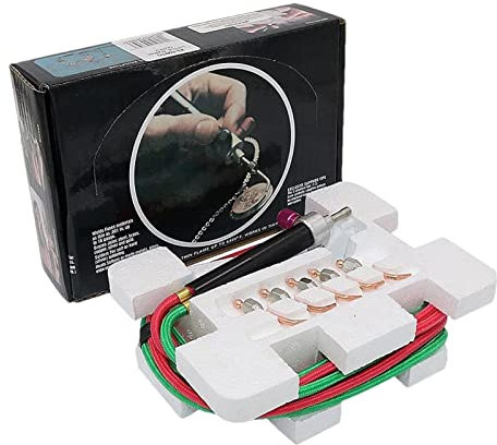 FASSME Trousse de Torche de bijoutier - kit de soudage au Chalumeau à gaz,Bijoux gaz Petite Torche Soudure Soudure avec 5 Embouts remplaçables pour Bijoux réparation Torche