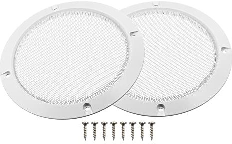 X AUTOHAUX 2 Pcs 5 Car Metal Speaker Cover with 8 Screws White