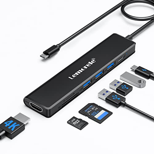 Lemorele USB C Hub - USB C Adapter 8 in 1, USB C Hub HDMI Adapter with 4K HDMI, 3 USB 3.0, PD 100W, SD/TF, Docking Station USB C for MacBook Air/Pro, iPad, Windows, Lenovo, Switch, Dell, Chromecast
