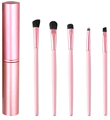 Lot de 5 pinceaux professionnels pour fard à paupières, fard à paupières, fard à paupières, fard à paupières, eye-liner (rose)
