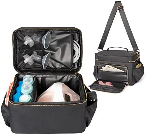 Flyangle EliteMom Breast Pump Bag (Patent Pending) - Stylish Pumping Bag Compatible with Spectra S1 S2 Gold