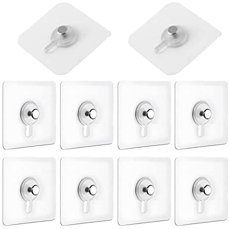 10 Ganchos Adhesivos para Fotos, ganchos para cuadros de pared adhesivos Desmontables, para colgar fotos, marcos, corona y decoración de pared, sin clavos
