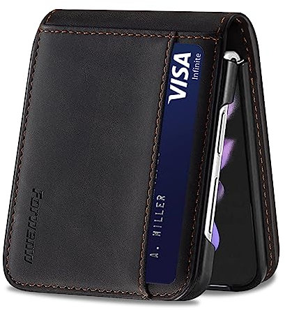 【2023 𝐍𝐄𝐖】Handyhülle für Samsung Galaxy Z Flip 5 Hülle Leder[3 Kartenfächer]Klapphülle für Samsung Galaxy Z Flip5 Hülle Leder Wallet Klappbar Stoßfest Cover Case für Samsung Galaxy Flip5 Klapphülle