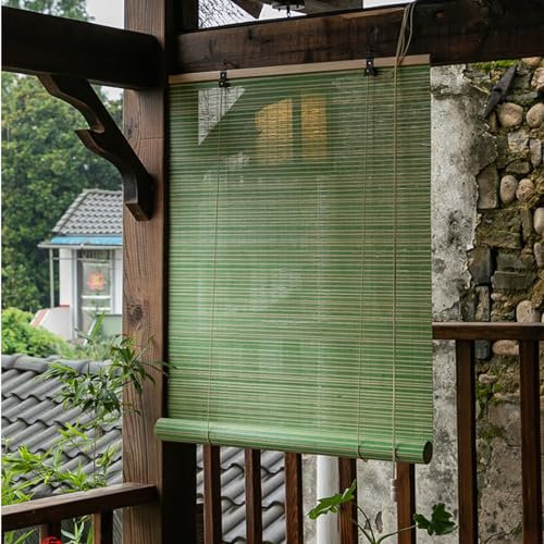 X1NGFU Retro Bambus Rollo Bambus Raffrollo,Verdunkelungsrollo Bambus Jalousine,Sichtschutz Sonnenschutz Natur Holzrollos,Fenster Rollo Bambus Für Innen,Anpassbar,Breite x Höhe (80cm x 200cm)