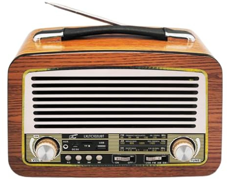 LTC 102UBT Olza Tragbares Radio FM/AM/SW Bluetooth Kofferradio mit Hintergrundbeleuchtung,Retro-Radio, Teleskopantenne, Eingebauter Akku