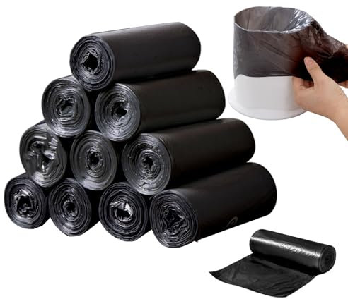 Sadocom Bolsas de basura pequeñas 3L, 300 unidades, 30 * 35 cm, Bolsas de basura para mini papelera de escritorio, Bolsas de basura para baño, Oficina, Coche, Negro