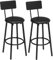 HOOBRO Juego de Dos Taburetes de Bar con Respaldo, Taburete con Reposapiés, Silla Alta para Cocina, Salón, Bar, Patas Ajustables, Fácil Montaje, Negro EBK31BY01G1