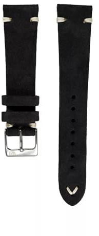 WB Original Wildleder-Uhrenarmband | 19 Farben - 18, 19, 20, 21, 22 mm - Schließe: Silber Poliert | Leder | Ersatz-Armband