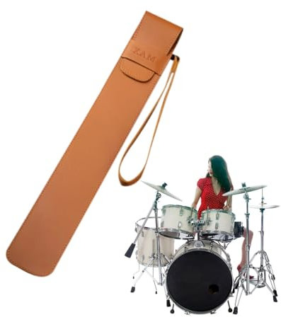 Vriusi Sac pour baguettes, sac pour baguettes - Porte-baguettes de tambour, étui pour baguettes, sac avec poignée - Sac porte-pilon, sac à main pour baguettes en PU, sac de rangement pour baguettes de
