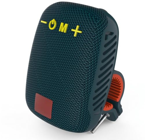 Tragbarer Bluetooth Lautsprecher für Fahrrad, IPX5 Wasserdichter Kleiner Kabelloser Lautsprecher mit Lenkerhalterung, Unterstützt FM/TF Karte/USB (Dunkelblau)